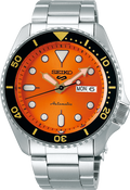 Seiko 5 Sports Automatic Orange Dial Silver Steel Strap Watch For Men - SRPD59K1 wholesalehk.shop