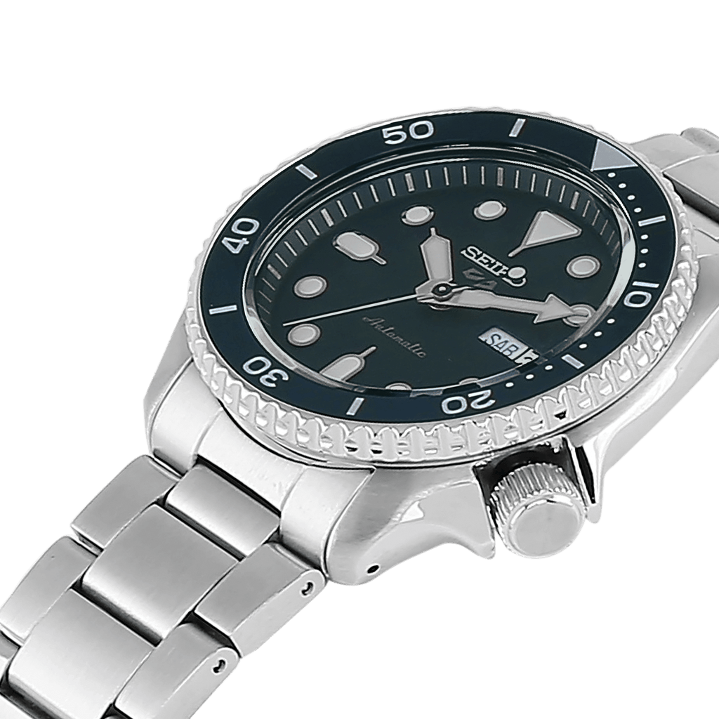 Seiko 5 Sports Automatic Analog Green Dial Silver Steel Strap Watch For Men - SRPD63K1 wholesalehk.shop