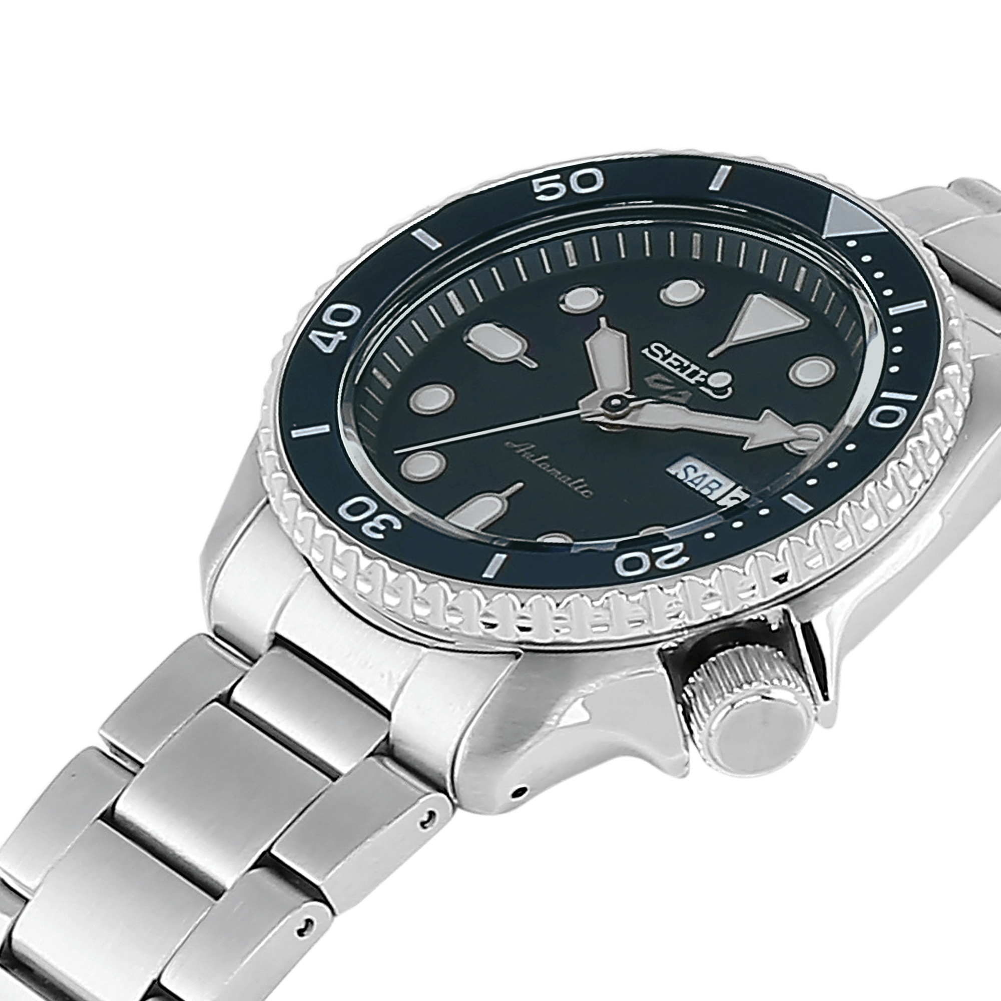 Seiko 5 Sports Automatic Analog Green Dial Silver Steel Strap Watch For Men - SRPD63K1 wholesalehk.shop