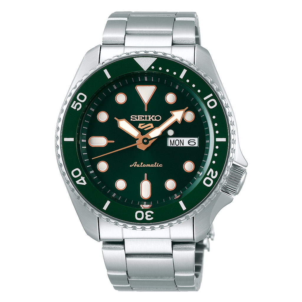 Seiko 5 Sports Automatic Analog Green Dial Silver Steel Strap Watch For Men - SRPD63K1 wholesalehk.shop