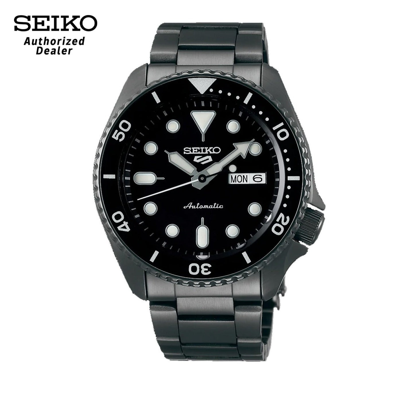 Seiko 5 Sports Automatic Black Dial Black Steel Strap Watch For Men - SRPD65K1 wholesalehk.shop