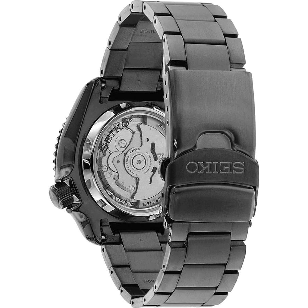 Seiko 5 Sports Automatic Black Dial Black Steel Strap Watch For Men - SRPD65K1 wholesalehk.shop