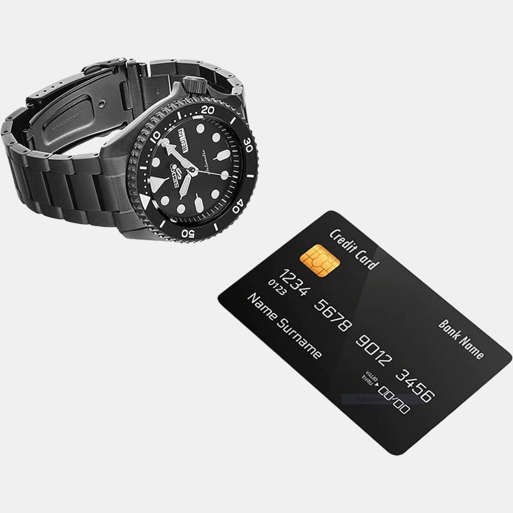 Seiko 5 Sports Automatic Black Dial Black Steel Strap Watch For Men - SRPD65K1 wholesalehk.shop