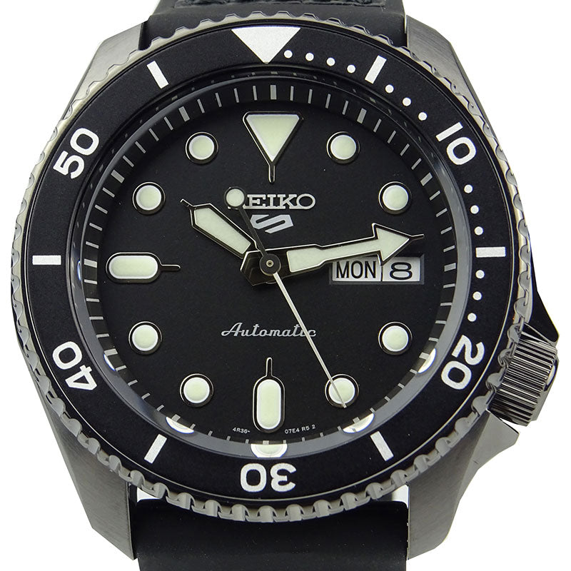 Seiko 5 Sport Automatic Black Dial Black Silicone Strap Watch For Men - SRPD65K3 wholesalehk.shop