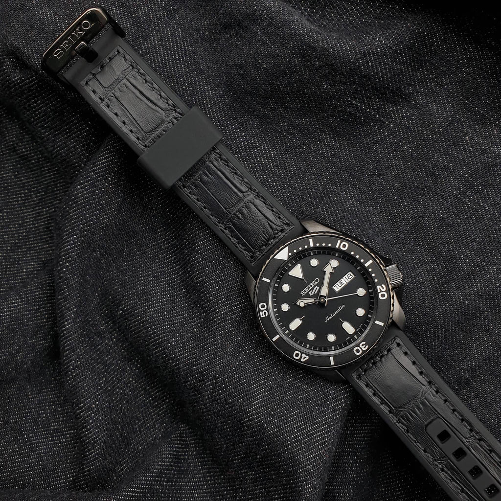 Seiko 5 Sport Automatic Black Dial Black Silicone Strap Watch For Men - SRPD65K3 wholesalehk.shop
