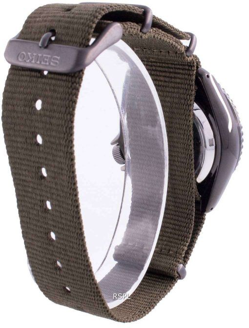 Seiko 5 Sport Automatic Black Dial Green Nylon Strap Watch For Men - SRPD65K4 wholesalehk.shop
