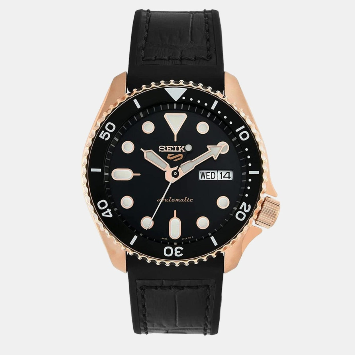 Seiko 5 Sport SKX Automatic Black Dial Black Silicone Strap Watch For Men - SRPD76K1 wholesalehk.shop