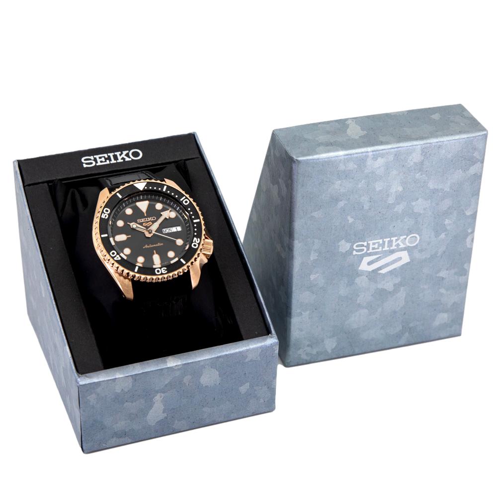 Seiko 5 Sport SKX Automatic Black Dial Black Silicone Strap Watch For Men - SRPD76K1 wholesalehk.shop