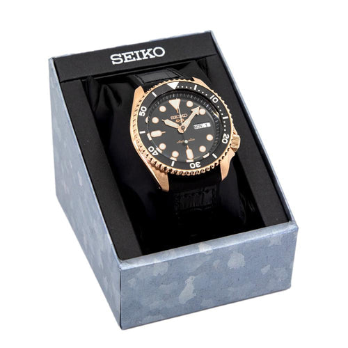 Seiko 5 Sport SKX Automatic Black Dial Black Silicone Strap Watch For Men - SRPD76K1 wholesalehk.shop