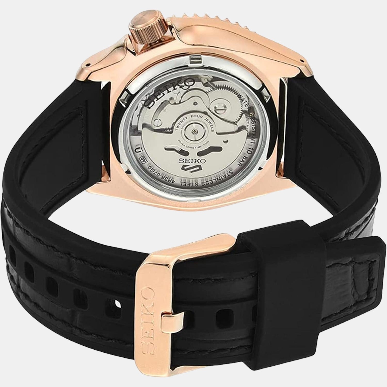 Seiko 5 Sport SKX Automatic Black Dial Black Silicone Strap Watch For Men - SRPD76K1 wholesalehk.shop