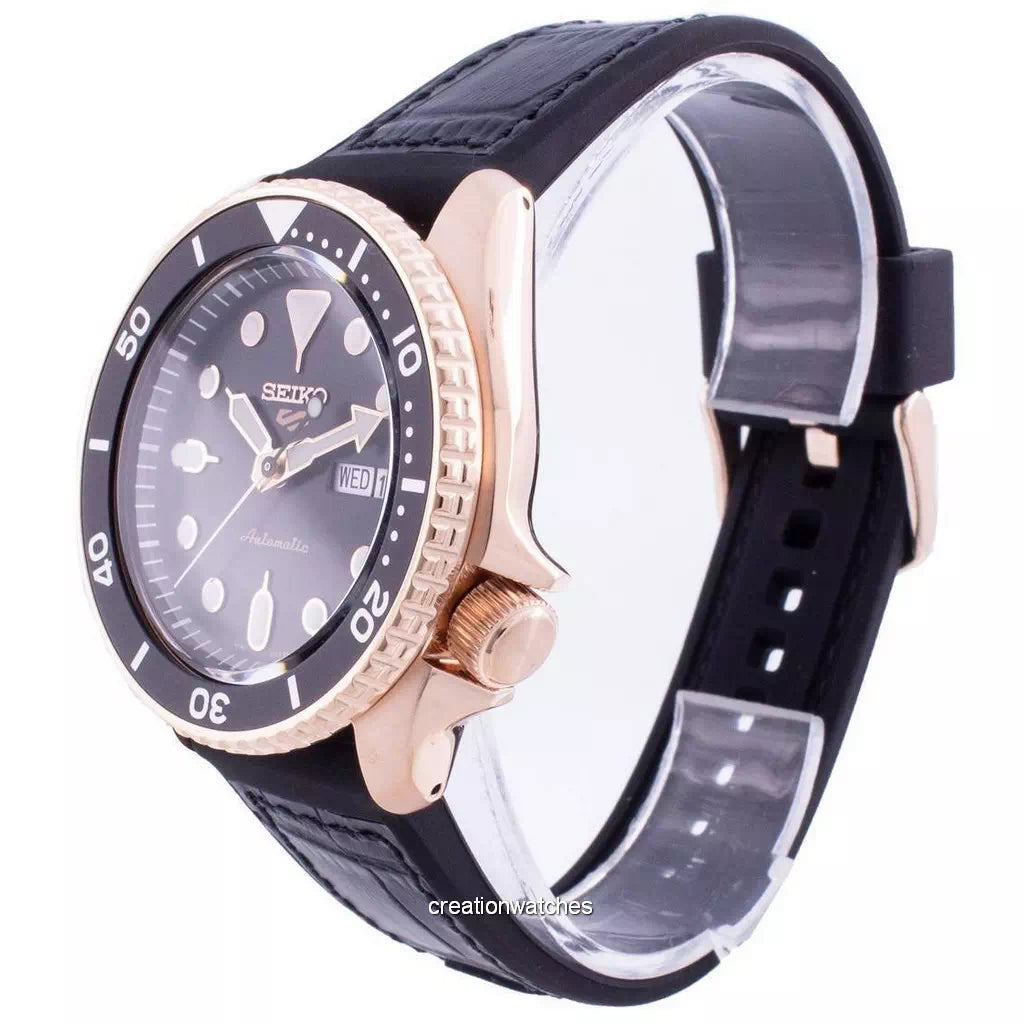 Seiko 5 Sport SKX Automatic Black Dial Black Silicone Strap Watch For Men - SRPD76K1 wholesalehk.shop