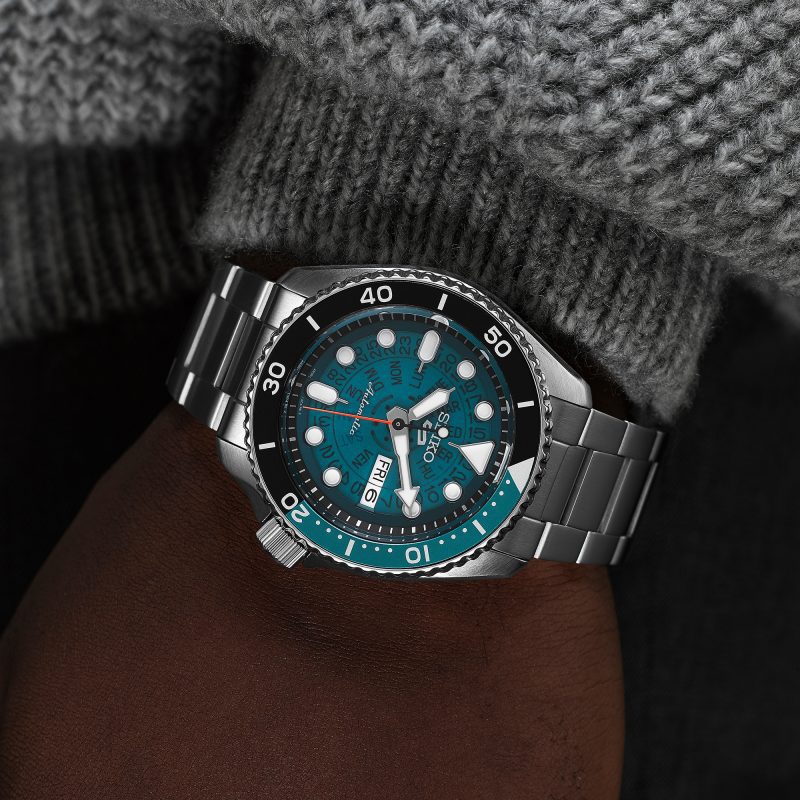 Seiko 5 Sports SKX Skeleton Green Dial Silver Steel Strap Watch For Men - SRPJ45K1 wholesalehk.shop