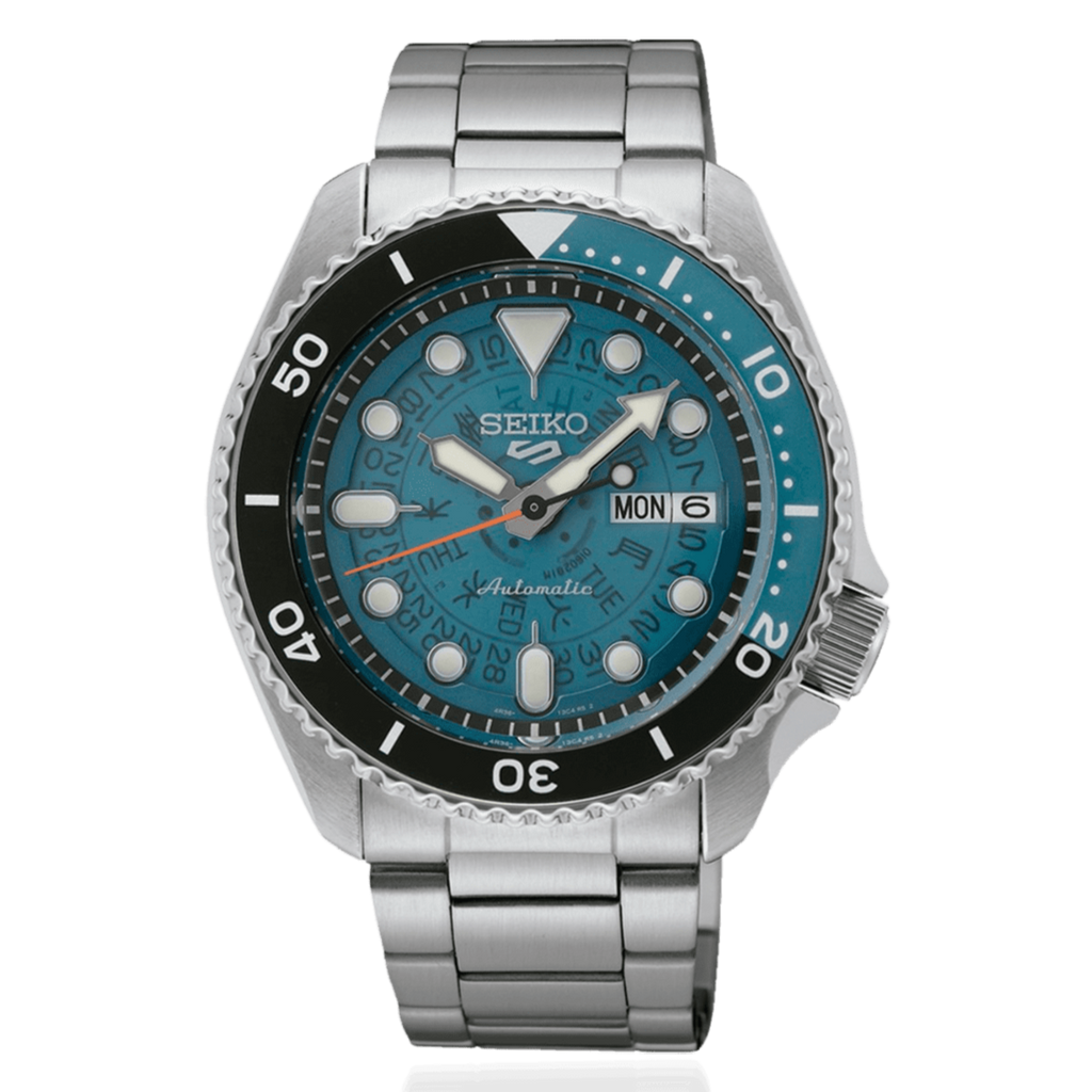 Seiko 5 Sports SKX Skeleton Green Dial Silver Steel Strap Watch For Men - SRPJ45K1 wholesalehk.shop