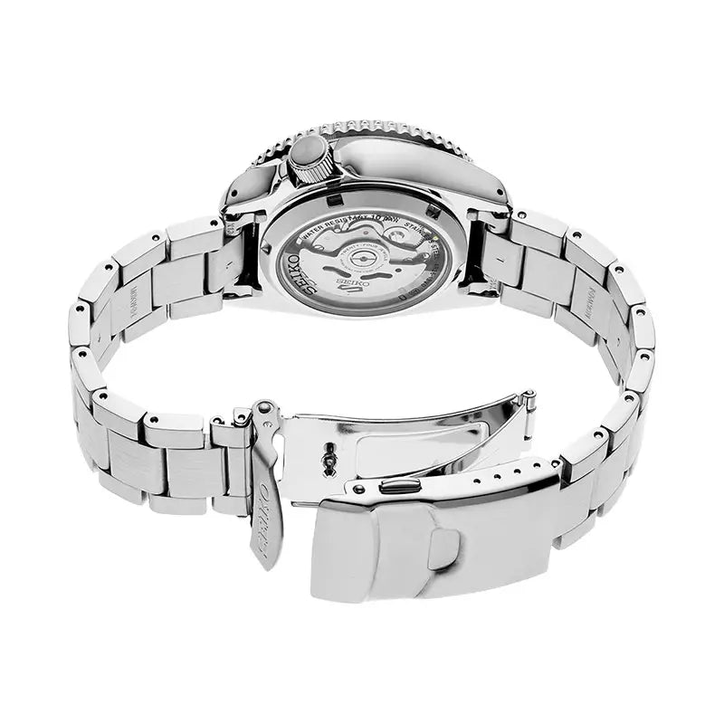 Seiko 5 Sports Double Hurricane Retro Orange Dial Silver Steel Strap Watch For Men - SRPK11K1 wholesalehk.shop