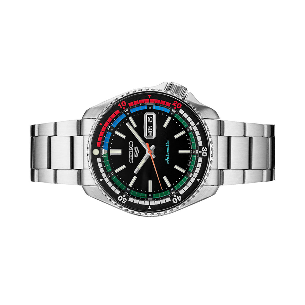 Seiko 5 Sports SKX Series Regatta Timer Retro Blue Dial Silver Steel Strap Watch For Men - SRPK13K1 wholesalehk.shop