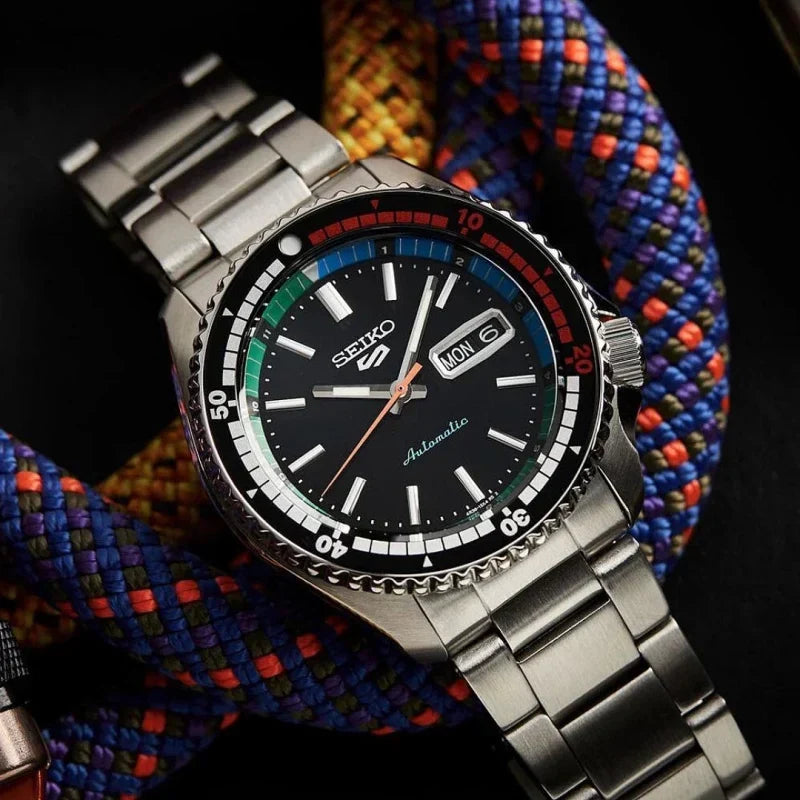Seiko 5 Sports SKX Series Regatta Timer Retro Blue Dial Silver Steel Strap Watch For Men - SRPK13K1 wholesalehk.shop