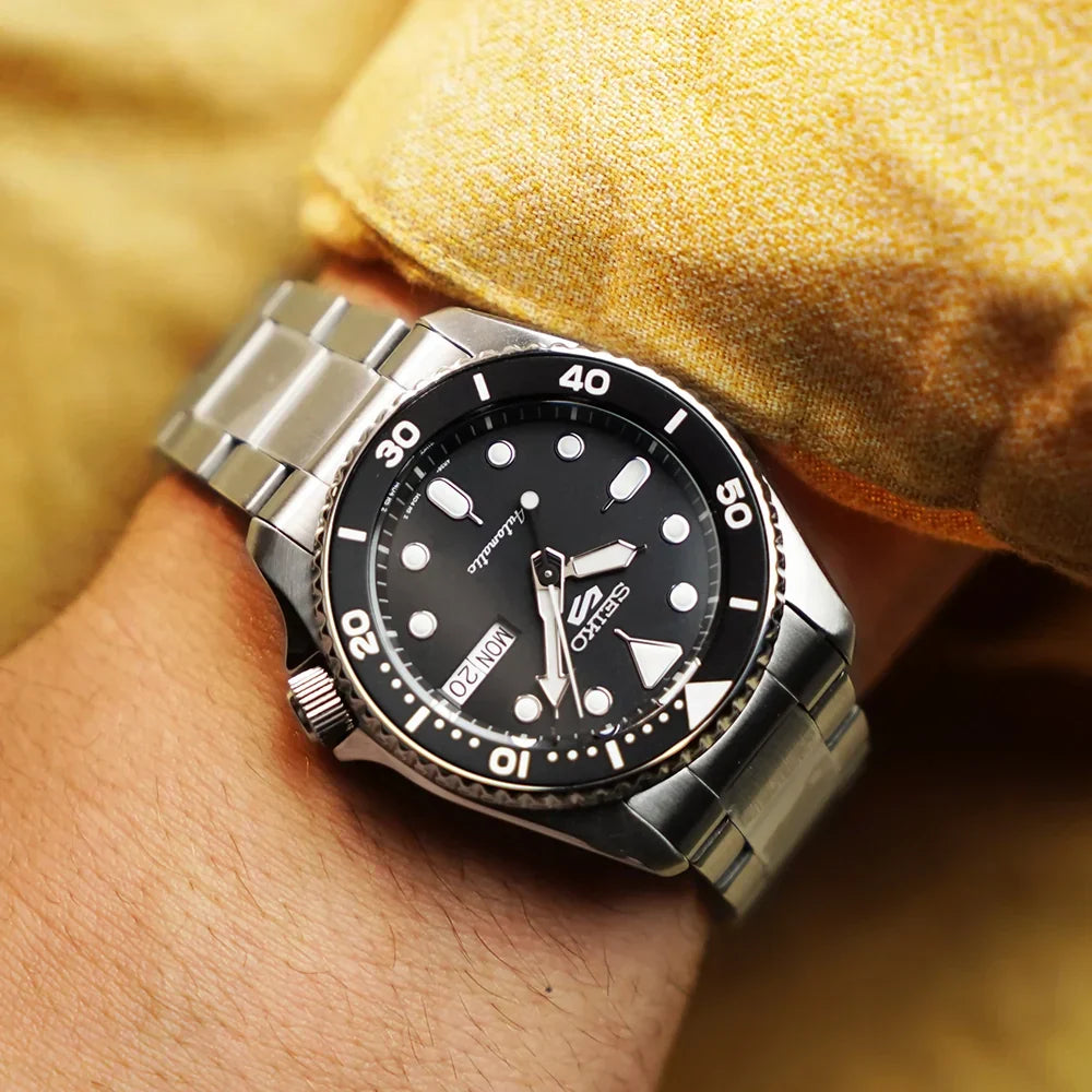Seiko 5 Sports SKX Automatic Black Dial Silver Steel Strap Watch For Men - SRPK29K1 wholesalehk.shop