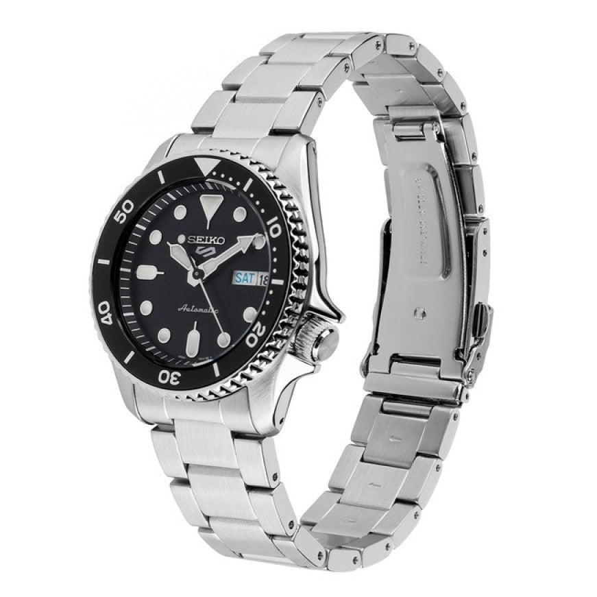 Seiko 5 Sports SKX Automatic Black Dial Silver Steel Strap Watch For Men - SRPK29K1 wholesalehk.shop