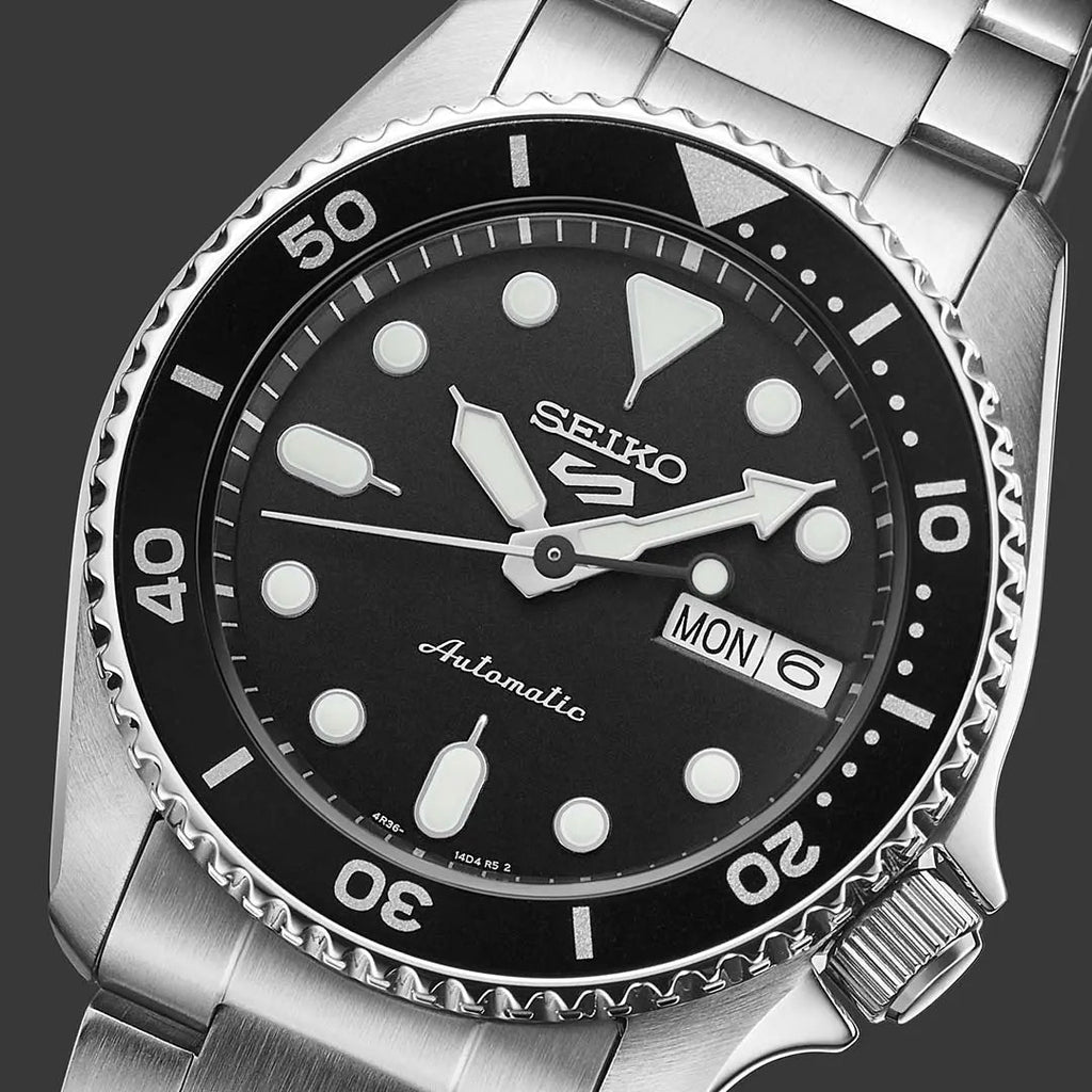 Seiko 5 Sports SKX Automatic Black Dial Silver Steel Strap Watch For Men - SRPK29K1 wholesalehk.shop