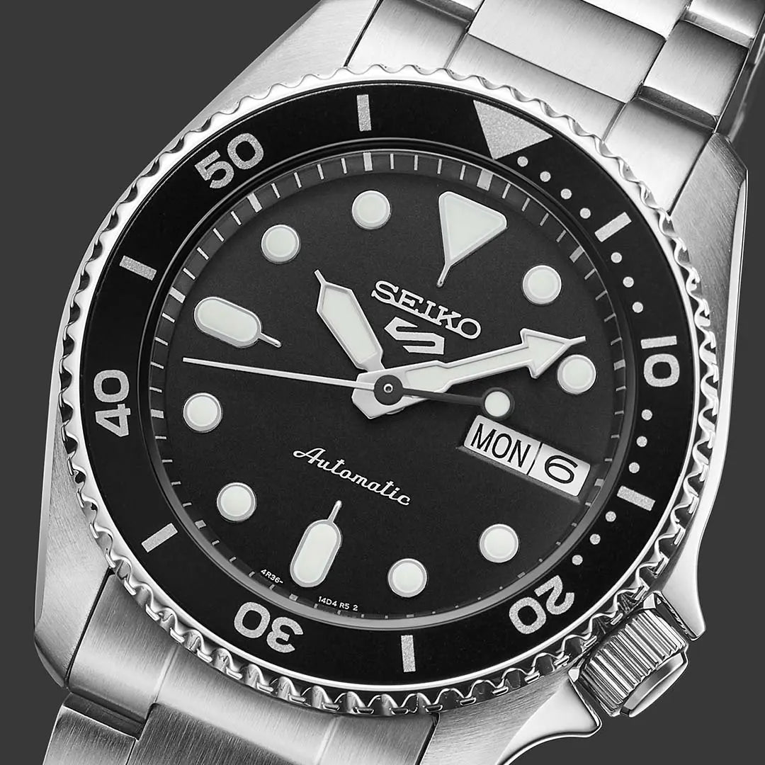 Seiko 5 Sports SKX Automatic Black Dial Silver Steel Strap Watch For Men - SRPK29K1 wholesalehk.shop