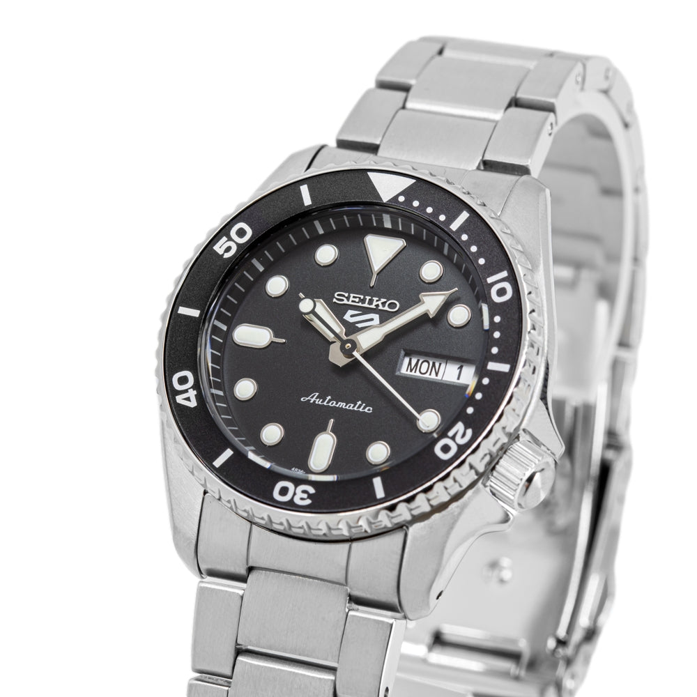 Seiko 5 Sports SKX Automatic Black Dial Silver Steel Strap Watch For Men - SRPK29K1 wholesalehk.shop