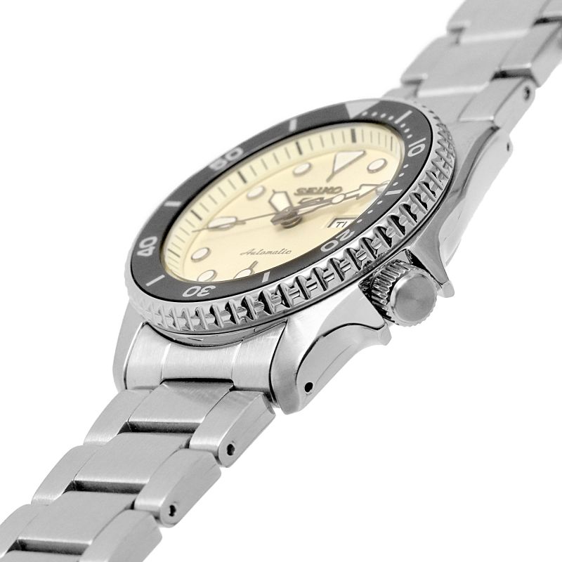 Seiko 5 Sports SKX Automatic Cream Dial Silver Steel Strap Watch For Men - SRPK31K1 wholesalehk.shop