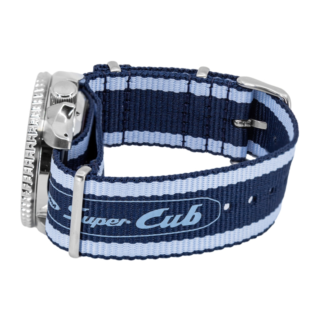 Seiko 5 Sports Honda Super Cub Limited Edition Blue Dial Two Tone NATO Strap Watch For Men - SRPK37K1 wholesalehk.shop