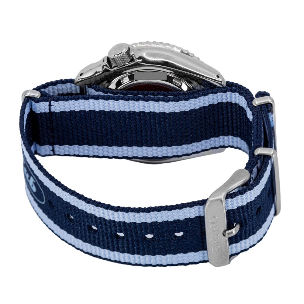 Seiko 5 Sports Honda Super Cub Limited Edition Blue Dial Two Tone NATO Strap Watch For Men - SRPK37K1 wholesalehk.shop