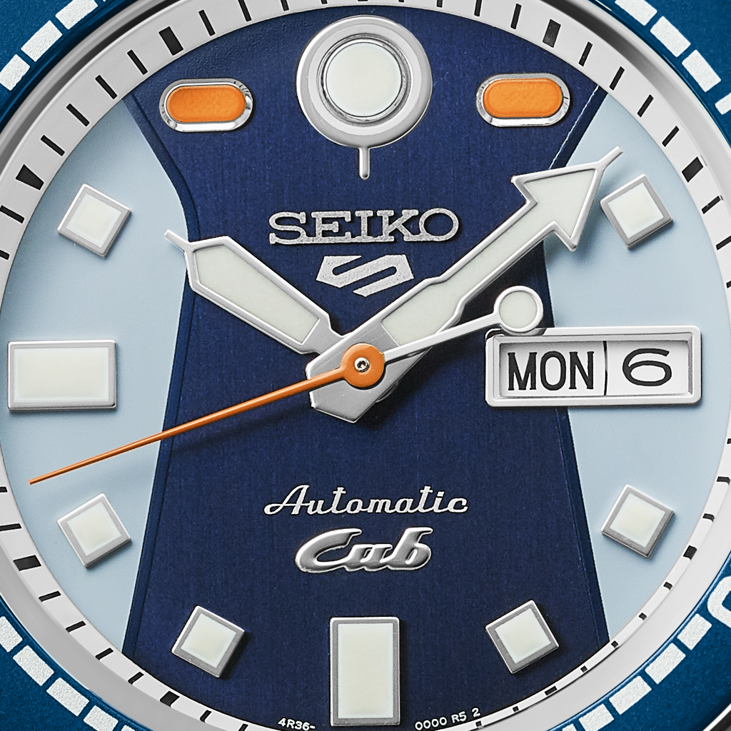 Seiko 5 Sports Honda Super Cub Limited Edition Blue Dial Two Tone NATO Strap Watch For Men - SRPK37K1 wholesalehk.shop
