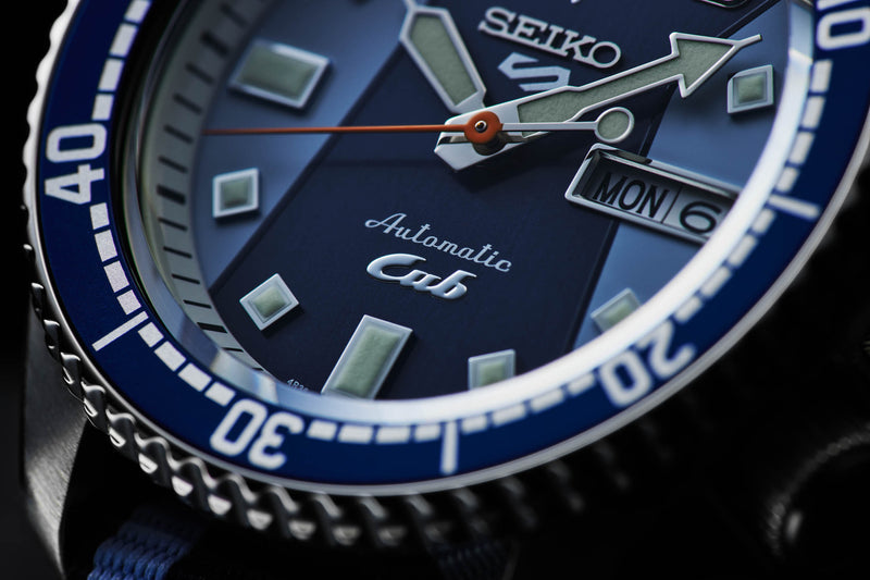 Seiko 5 Sports Honda Super Cub Limited Edition Blue Dial Two Tone NATO Strap Watch For Men - SRPK37K1 wholesalehk.shop