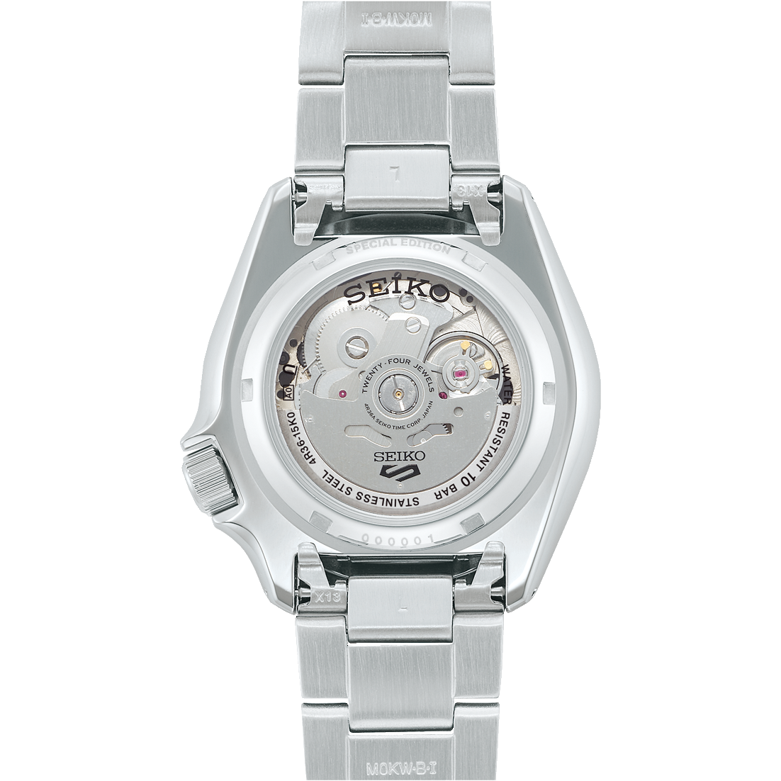 Seiko 5 Sports Checker Flag Special Edition Black Dial Silver Steel Strap Watch For Men - SRPK67K1 wholesalehk.shop