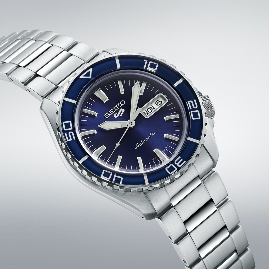 Seiko 5 Sports Automatic Blue Dial Silver Steel Strap Watch for Men - SRPK97K1 wholesalehk.shop