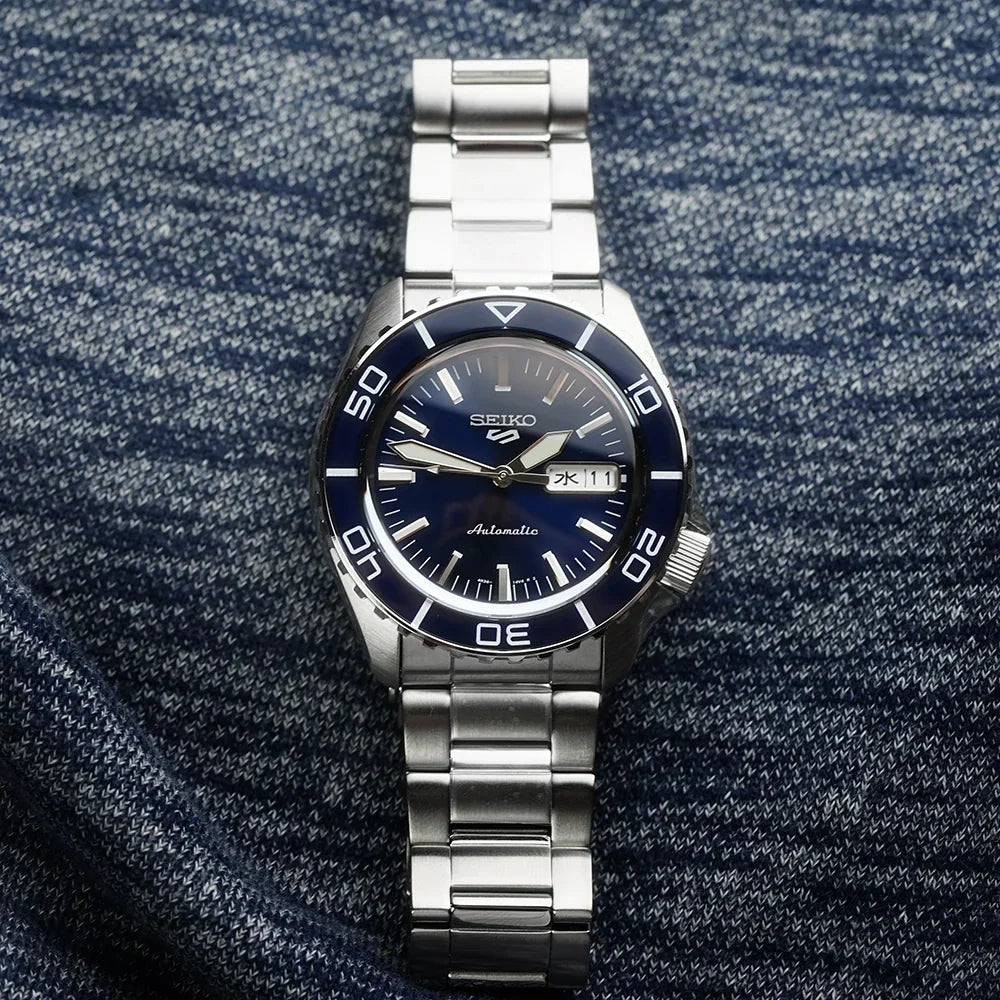 Seiko 5 Sports Automatic Blue Dial Silver Steel Strap Watch for Men - SRPK97K1 wholesalehk.shop