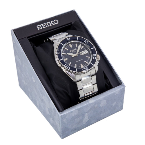 Seiko 5 Sports Automatic Blue Dial Silver Steel Strap Watch for Men - SRPK97K1 wholesalehk.shop