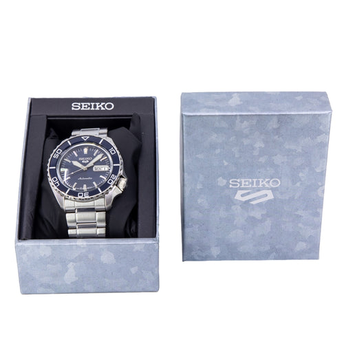 Seiko 5 Sports Automatic Blue Dial Silver Steel Strap Watch for Men - SRPK97K1 wholesalehk.shop