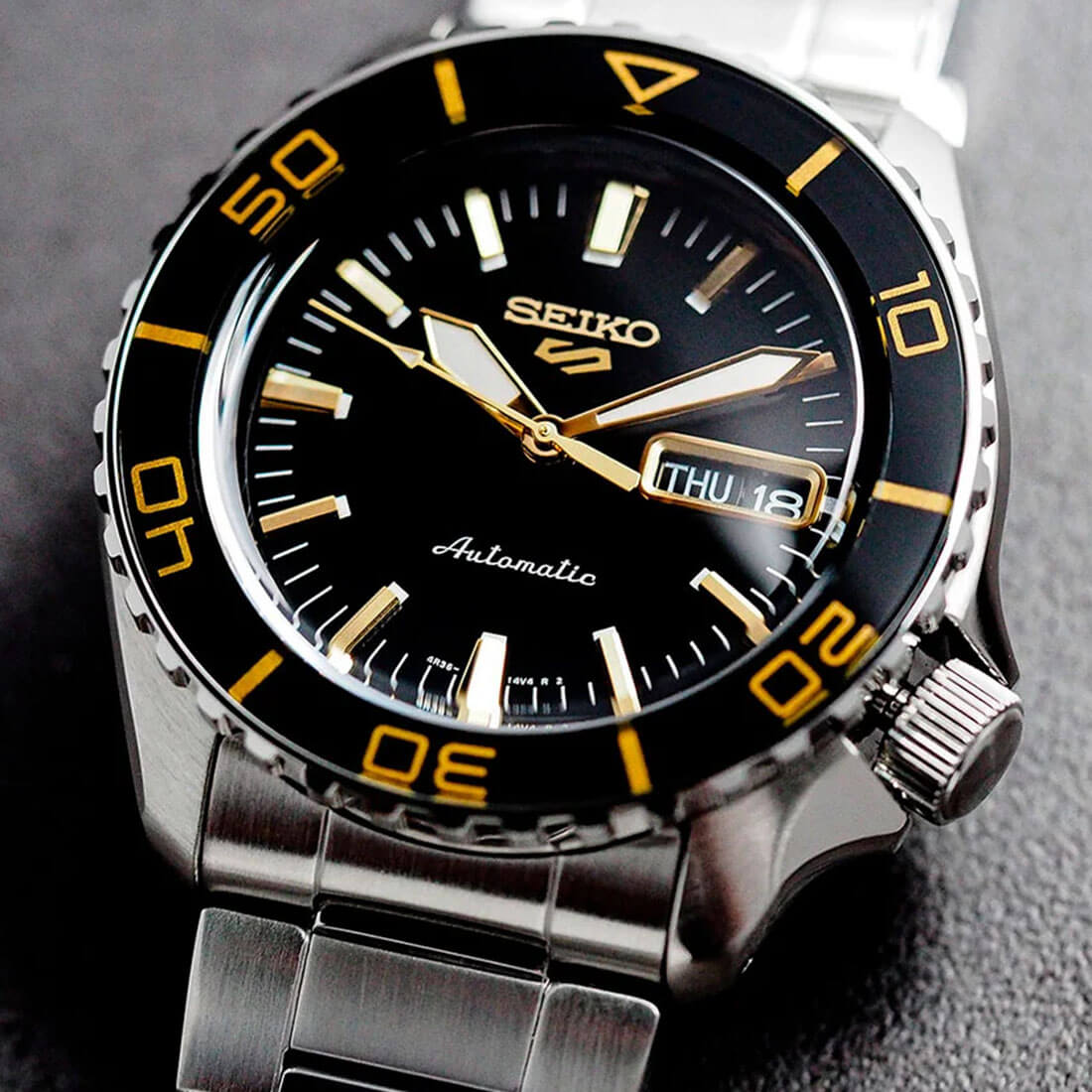 Seiko 5 Sport Automatic SKX Series Black Dial Silver Steel Strap Watch for Men - SRPK99K1 wholesalehk.shop