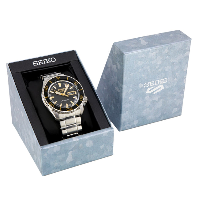 Seiko 5 Sport Automatic SKX Series Black Dial Silver Steel Strap Watch for Men - SRPK99K1 wholesalehk.shop