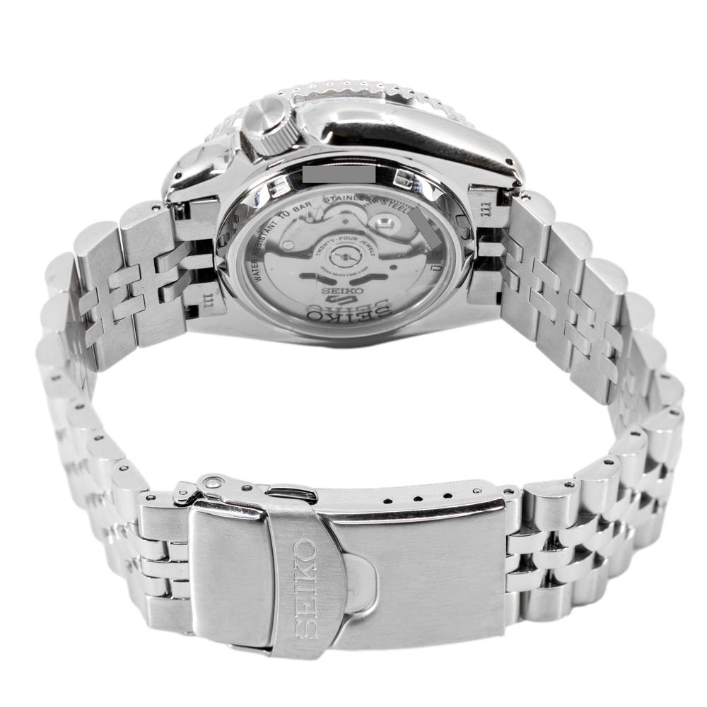 Seiko 5 Sports Automatic GMT Black Dial Silver Steel Strap Watch For Men - SSK001K1 wholesalehk.shop