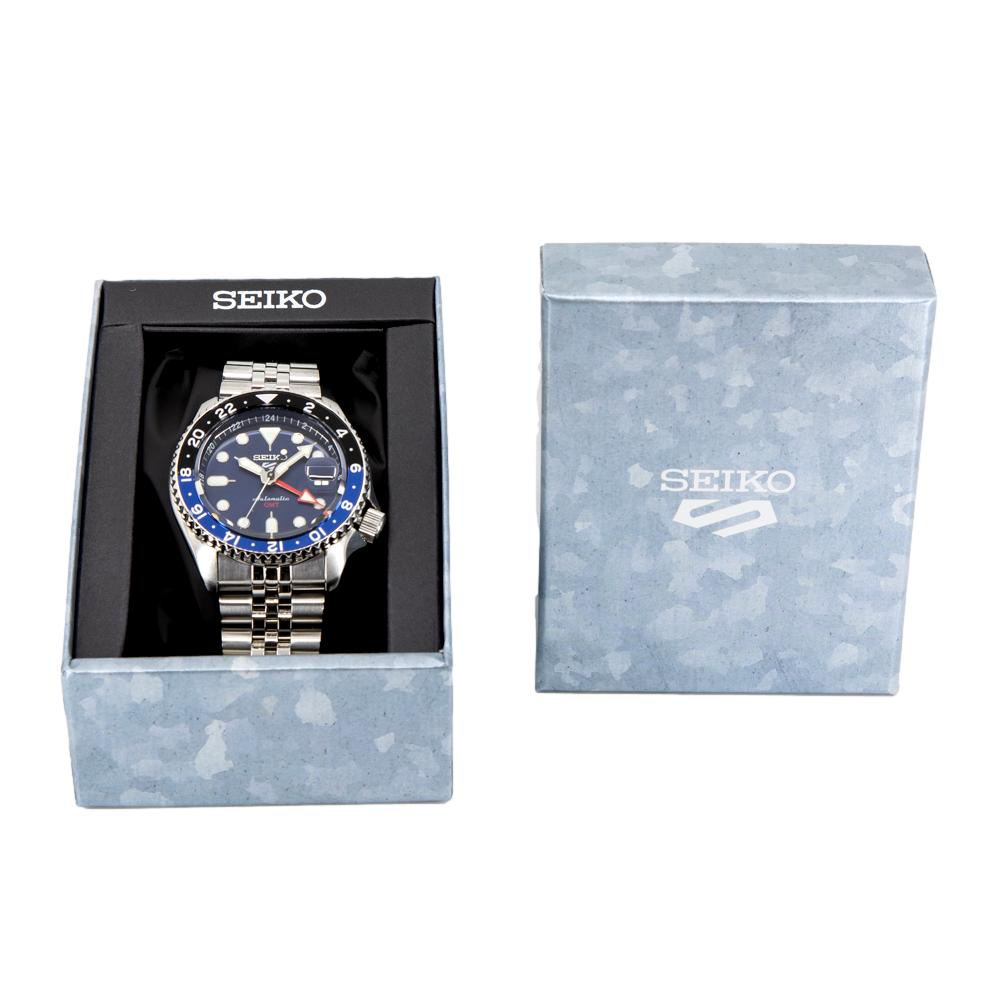 Seiko 5 Sports GMT SKX Automatic Blueberry Dial Silver Steel Strap Watch For Men - SSK003K1 wholesalehk.shop