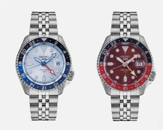 Seiko 5 Sports Thong Sia Limited Edition Red Dial Silver Steel Strap Watch For Men - SSK031K1 wholesalehk.shop