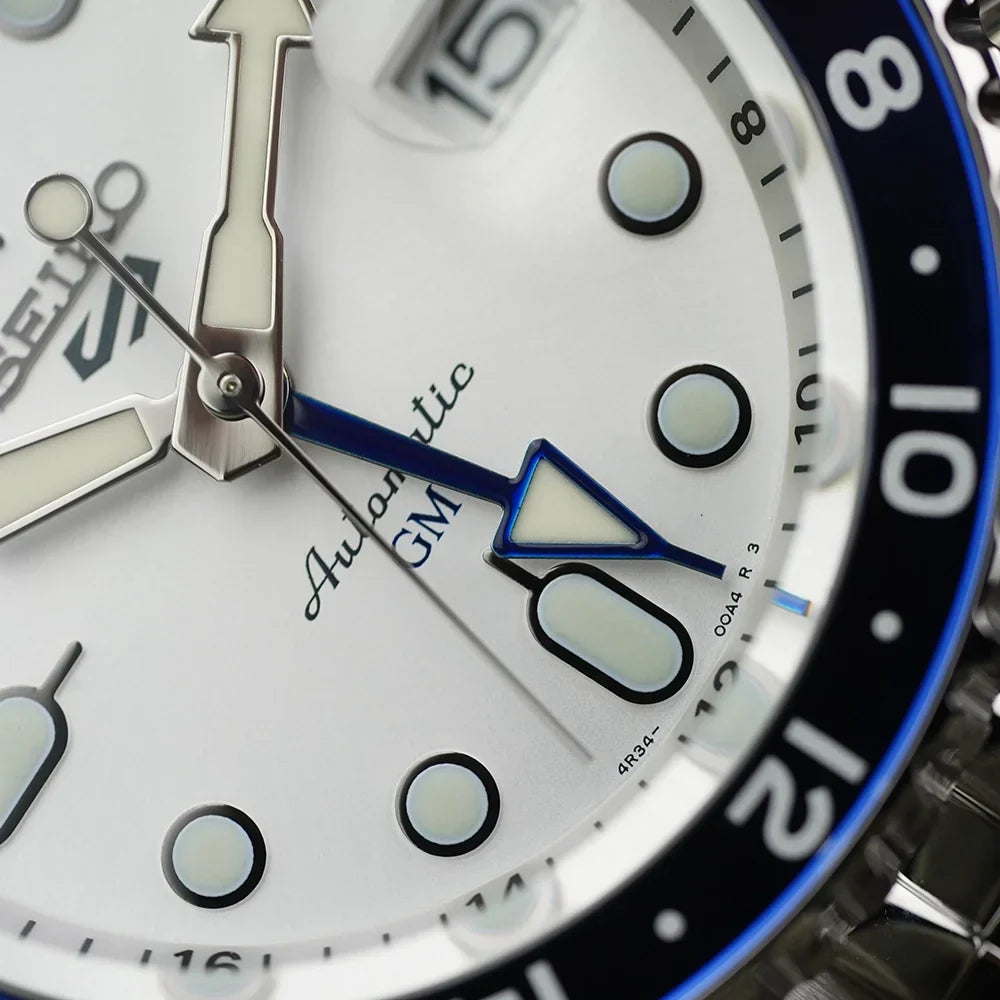 Seiko 5 Sports SKX GMT Automatic Sky Blue Dial Silver Steel Strap Watch For Men - SSK033K1 wholesalehk.shop