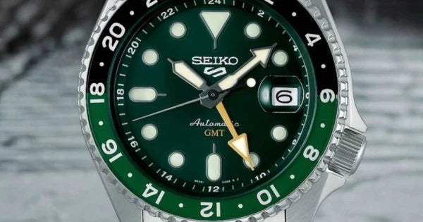 Seiko 5 Sports SKX GMT Automatic Green Dial Silver Steel Strap Watch For Men - SSK035K1 wholesalehk.shop