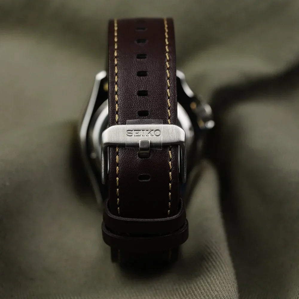 Seiko 5 Sports SKX GMT Automatic Mocha Black Dial Brown Leather Strap Watch For Men - SSK036K1 wholesalehk.shop
