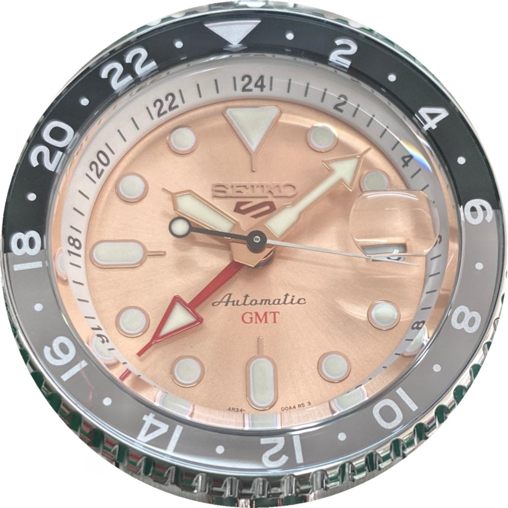 Seiko 5 Sports GMT Thong Sia Limited Edition Brown Dial Silver Steel Strap Watch for Men - SSK043K1 wholesalehk.shop