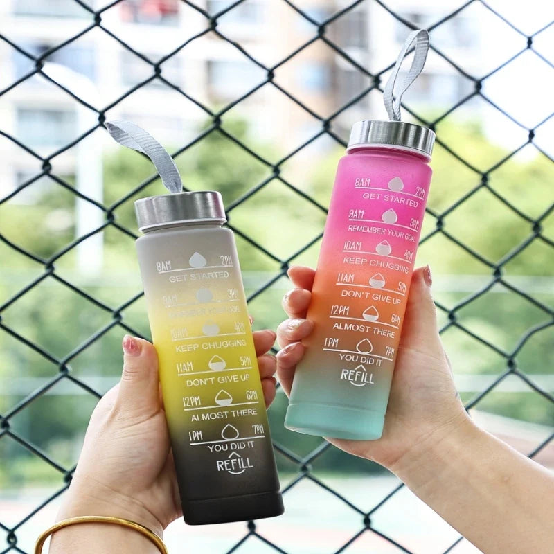 800ML Large Capacity Sports Water Bottle Leak Proof Plastic Drinking Cup With Scale Suitable For Travel Fitness Leakproof