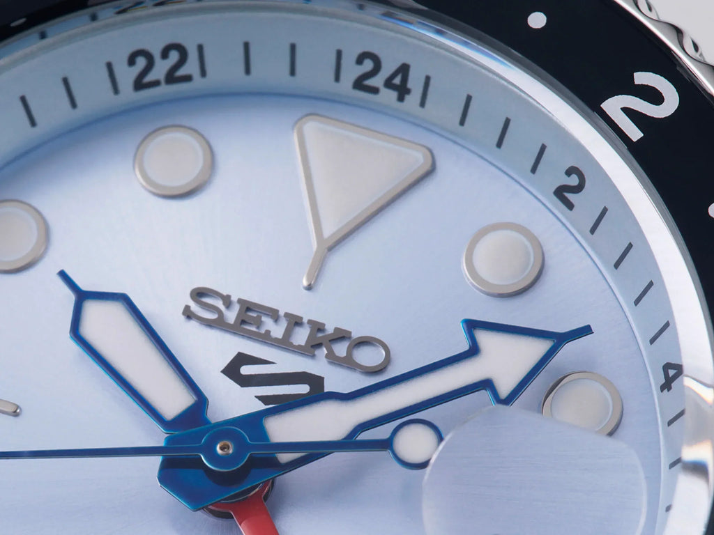 Seiko 5 Sports Automatic GMT SKX Sports Style Asia Exclusive Limited Edition Ice Blue Dial Silver Steel Strap Watch For Men - SSK029K1 wholesalehk.shop