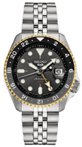 Seiko 5 Sports GMT US Special Edition Automatic Grey Dial Silver Steel Strap Watch For Men - SSK021K1 wholesalehk.shop
