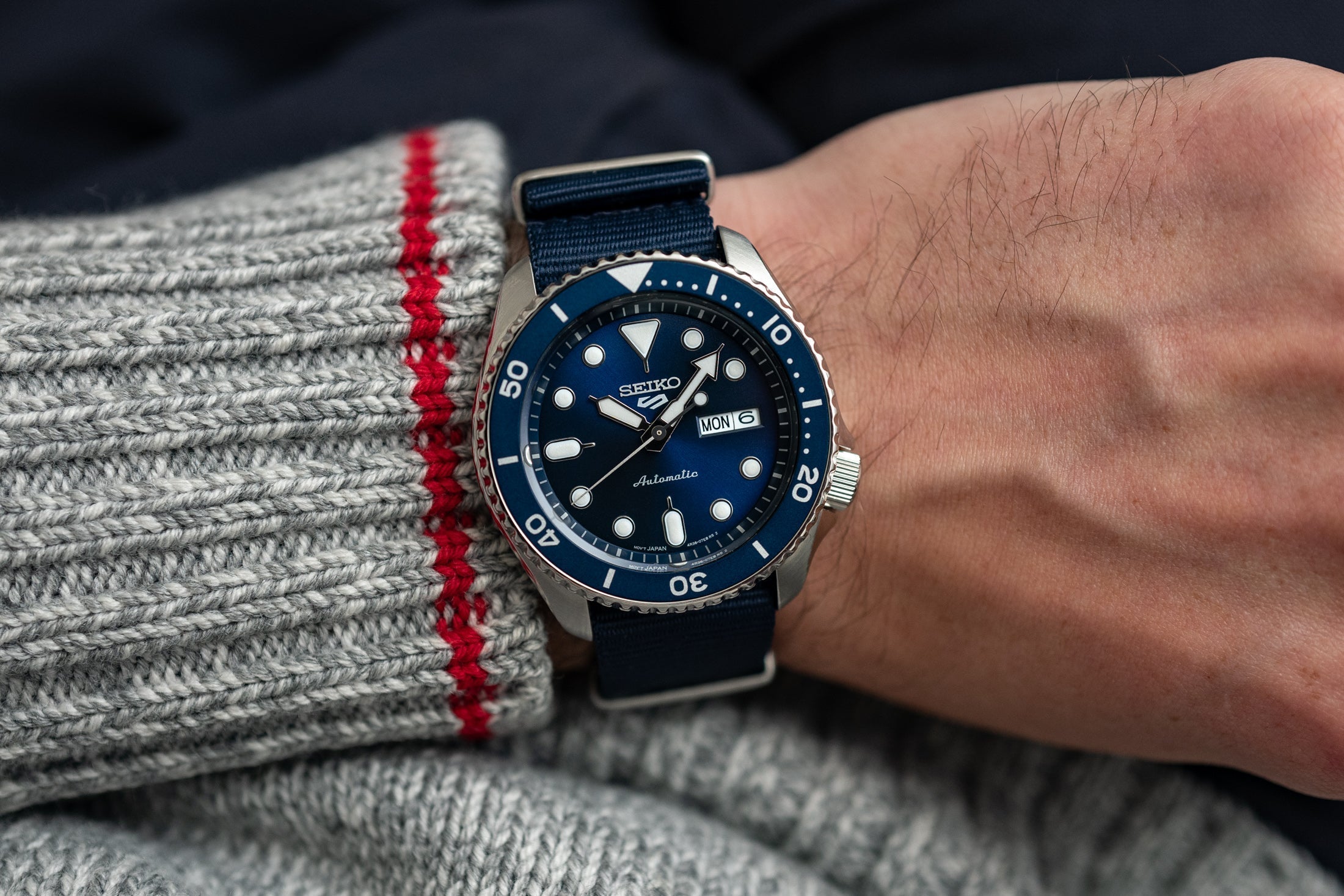 Seiko 5 Sports SKX Automatic Black Dial Black NATO Strap Watch For Men - SRPD55K3 wholesalehk.shop
