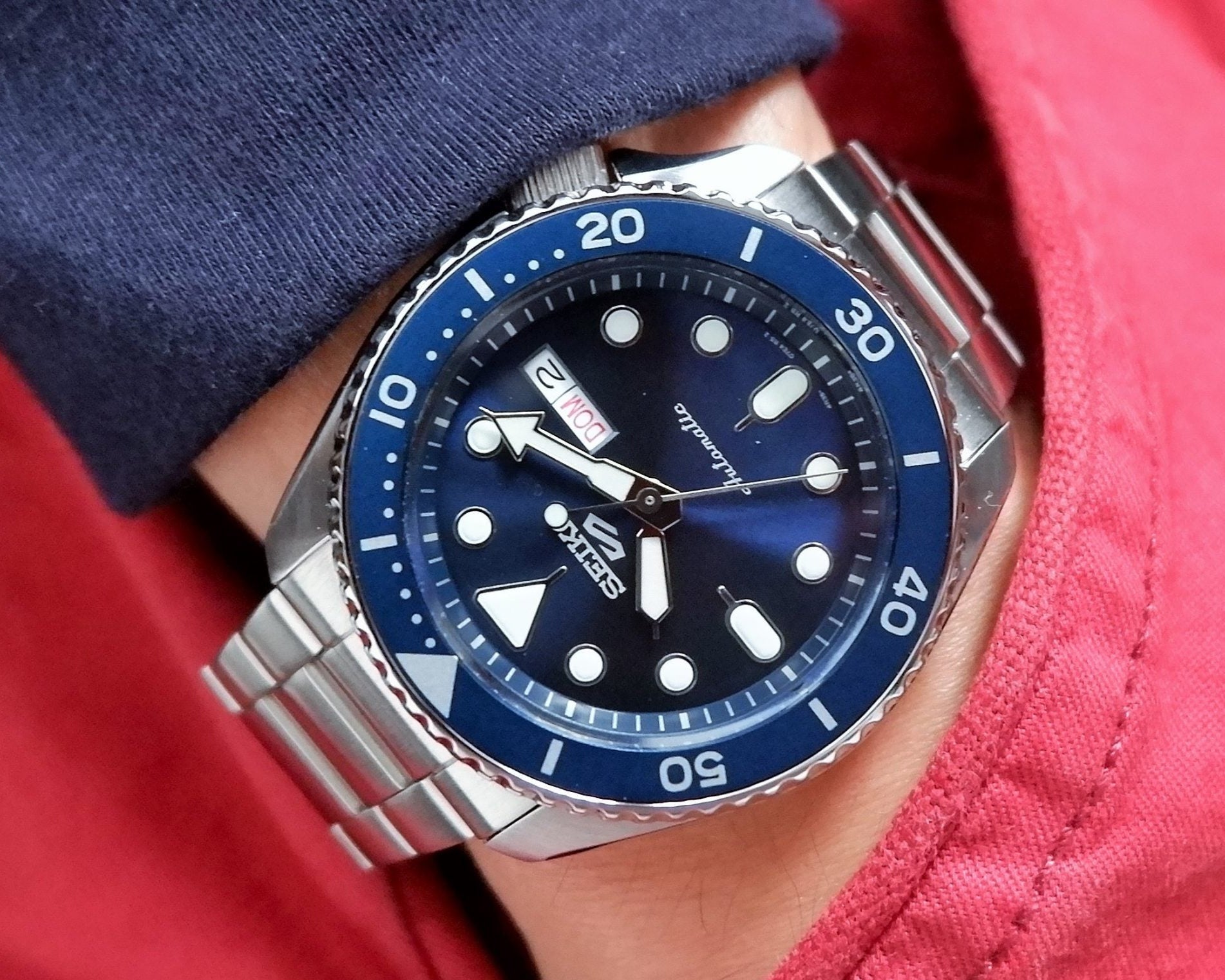 Seiko 5 Sports Automatic Analog Blue Dial Silver Steel Strap Watch For Men - SRPD51K1 wholesalehk.shop
