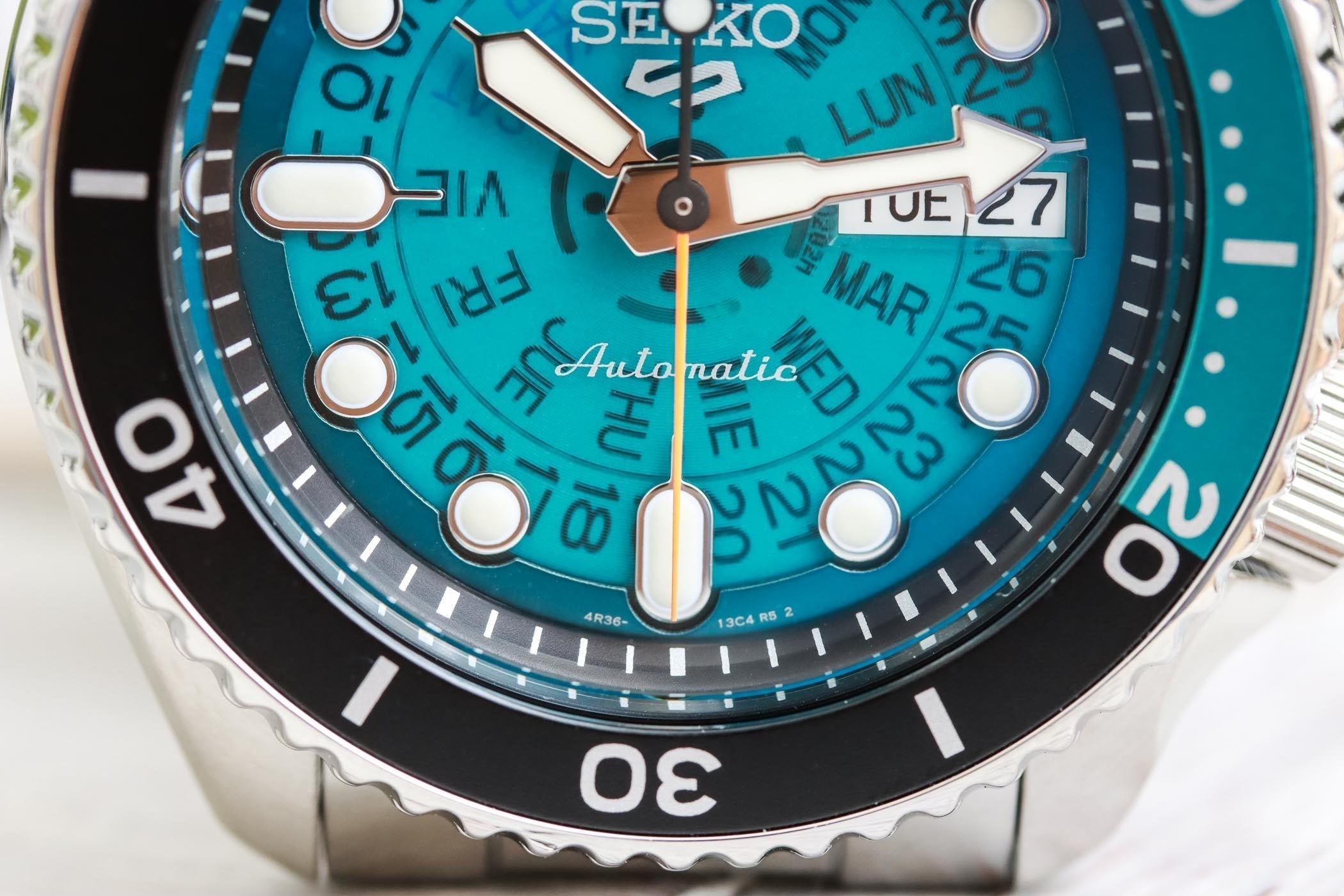 Seiko 5 Sports SKX Skeleton Green Dial Silver Steel Strap Watch For Men - SRPJ45K1 wholesalehk.shop